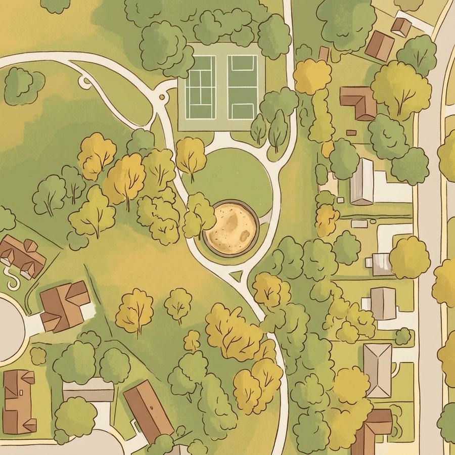 Illustrated map of Davis Lane Park