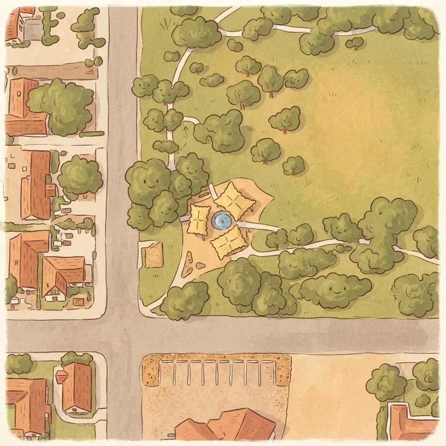Illustrated map of Davis Park