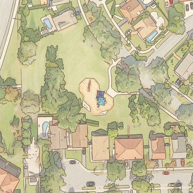 Illustrated map of Dawn Park