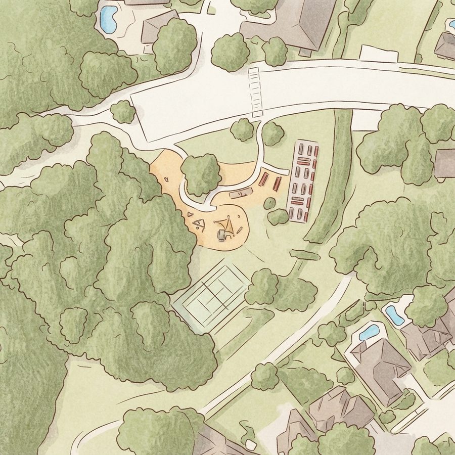 Illustrated map of Deer Creek POA Park (Private Park)