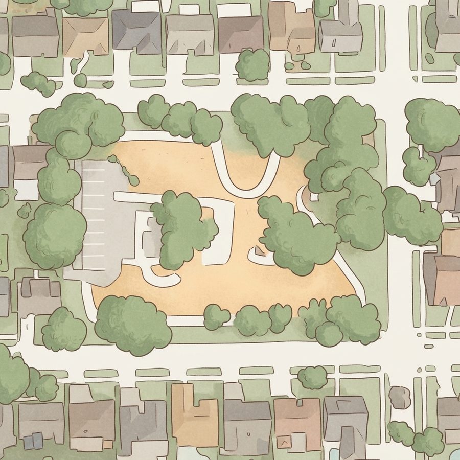 Illustrated map of Deer Meadows Park
