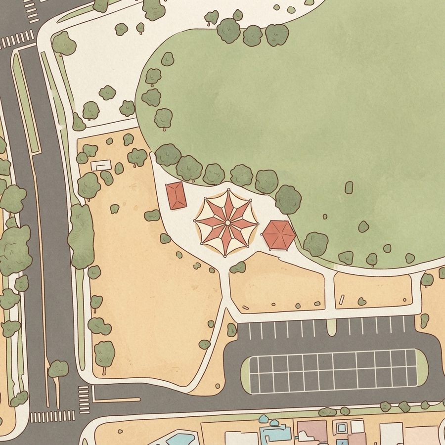 Illustrated map of Deer Springs Park