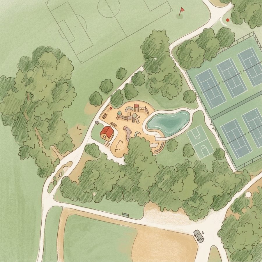 Illustrated map of deKoevend Playground
