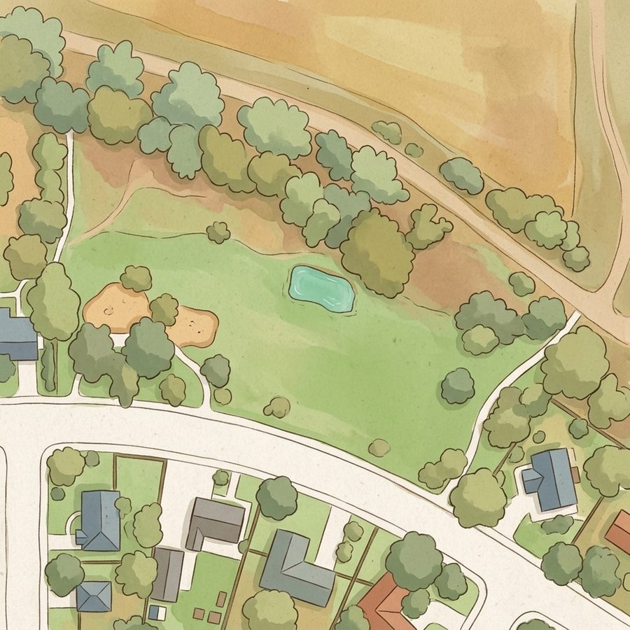Illustrated map of deKoevend Tot Lot