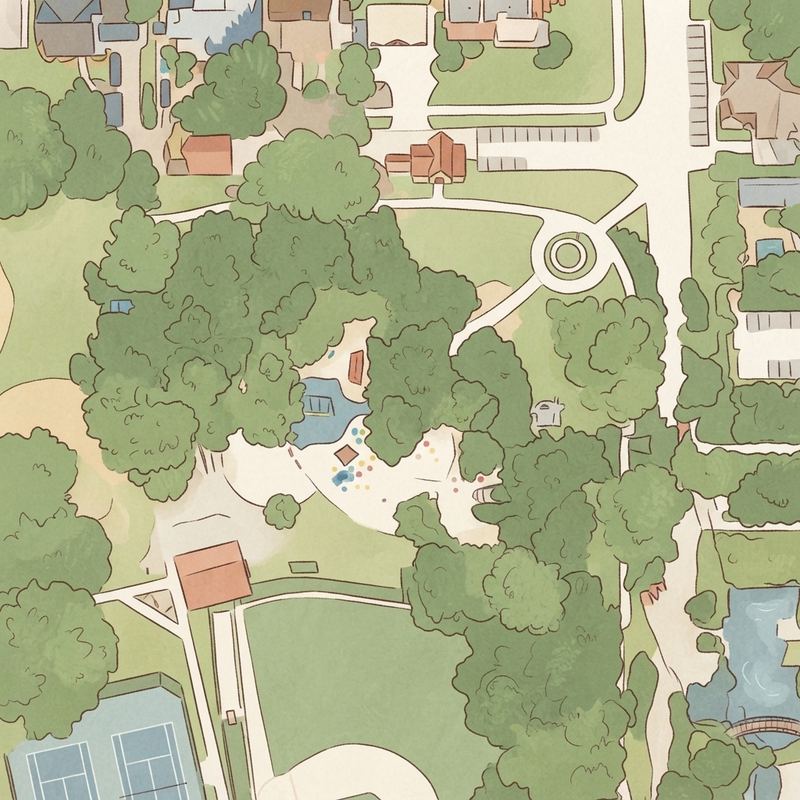 Illustrated map of Delaney Park Playground