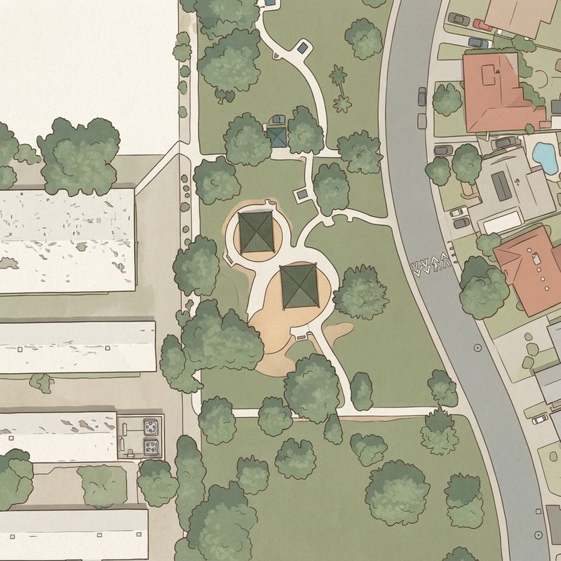 Illustrated map of Delicias Park