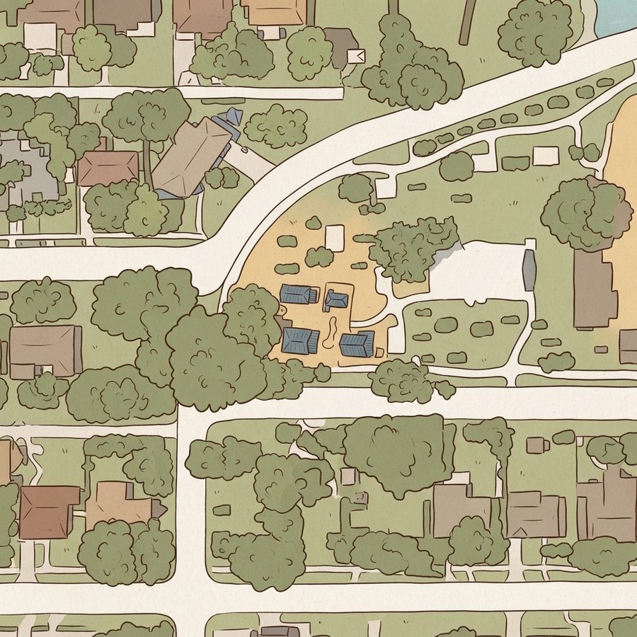 Illustrated map of Dellview Park