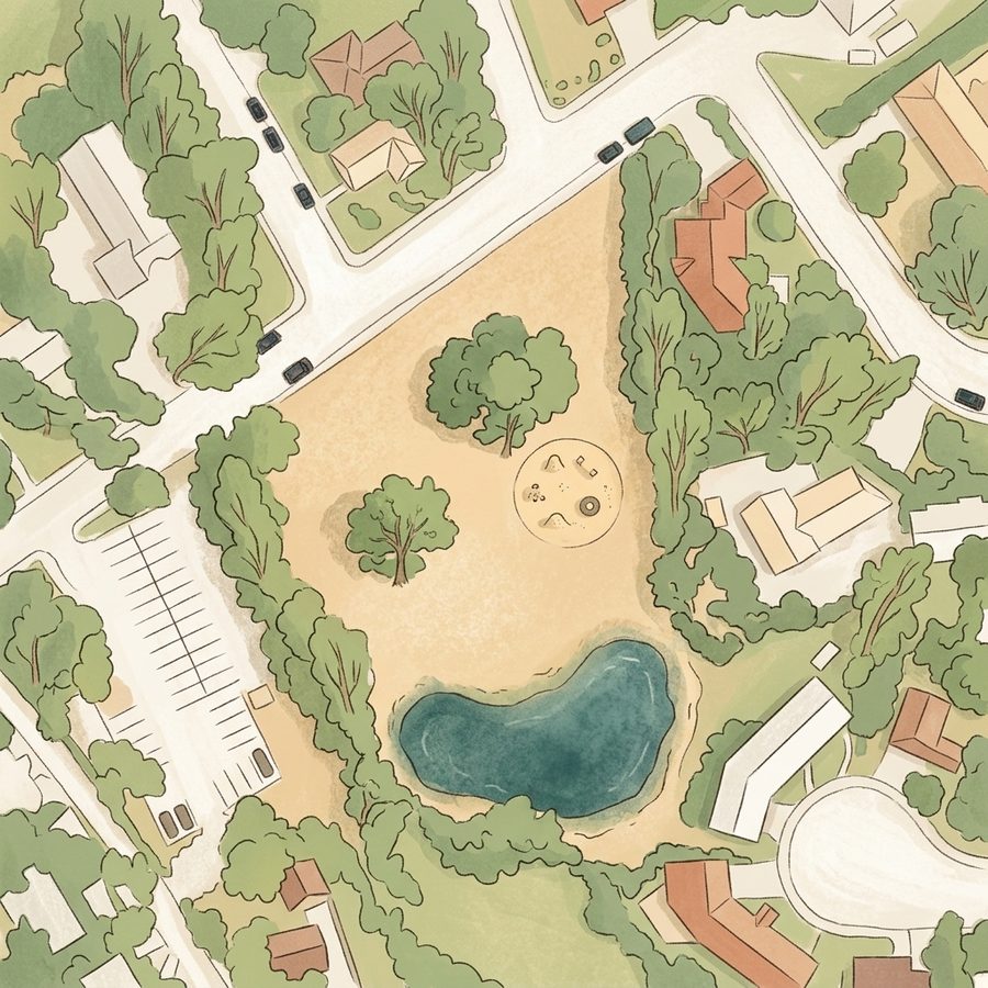 Illustrated map of Delong Park