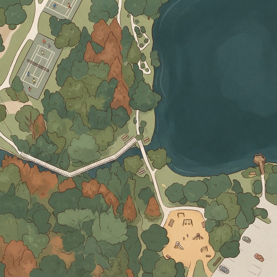 Illustrated map of Demetree Park