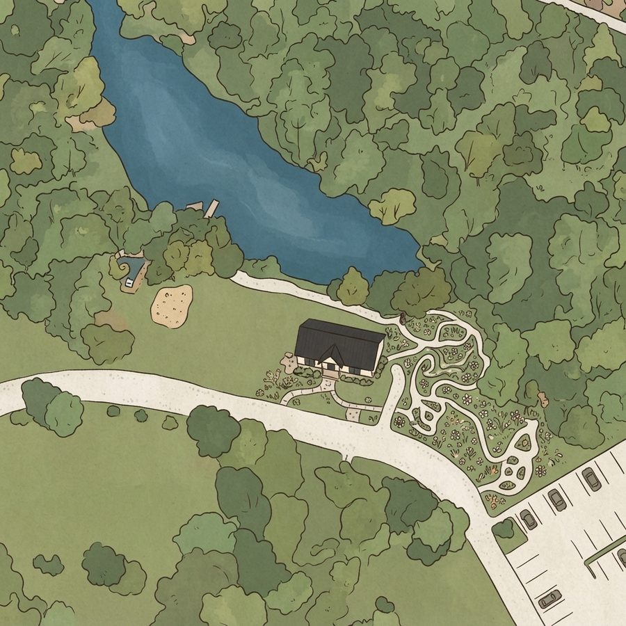 Illustrated map of Dennis Johnston Park