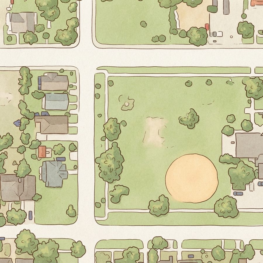 Illustrated map of Denver Heights Park