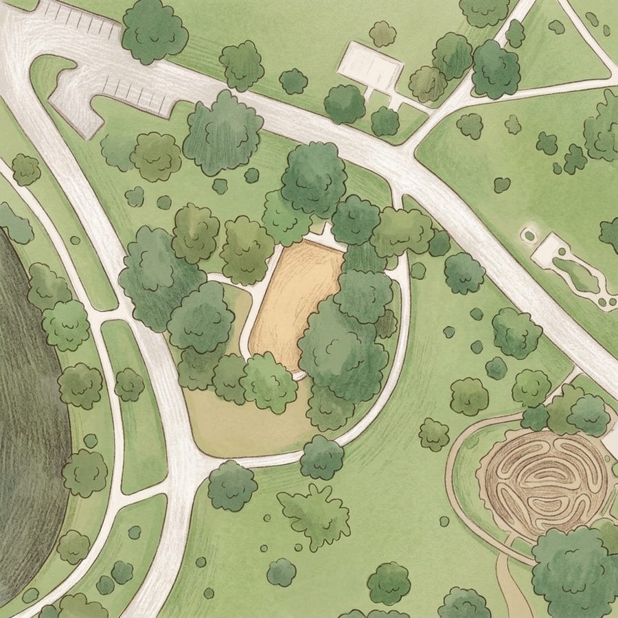 Illustrated map of Denver Museum of Nature and Science Park