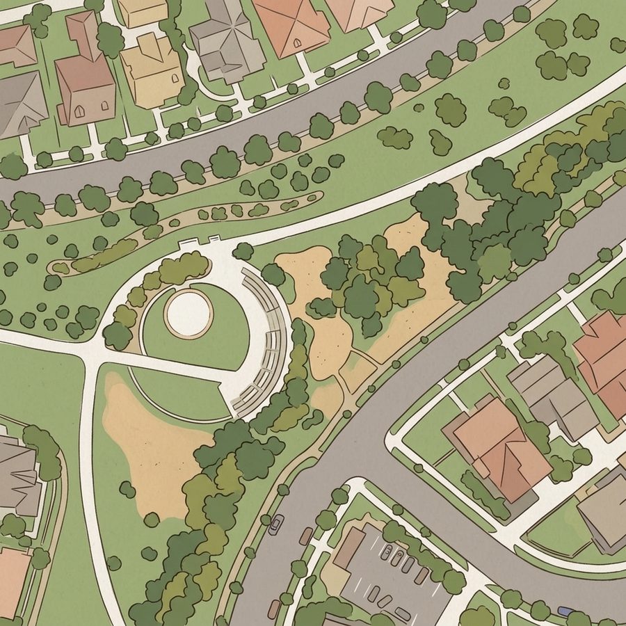 Illustrated map of Denver Sand Park