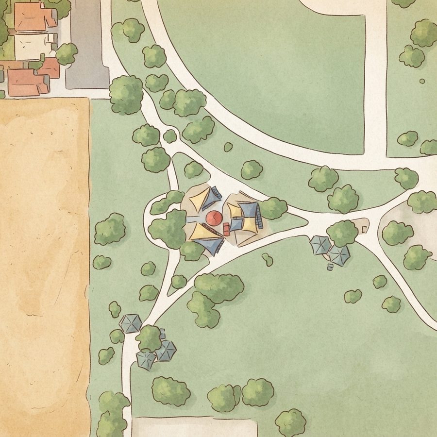 Illustrated map of Desert Bloom Park