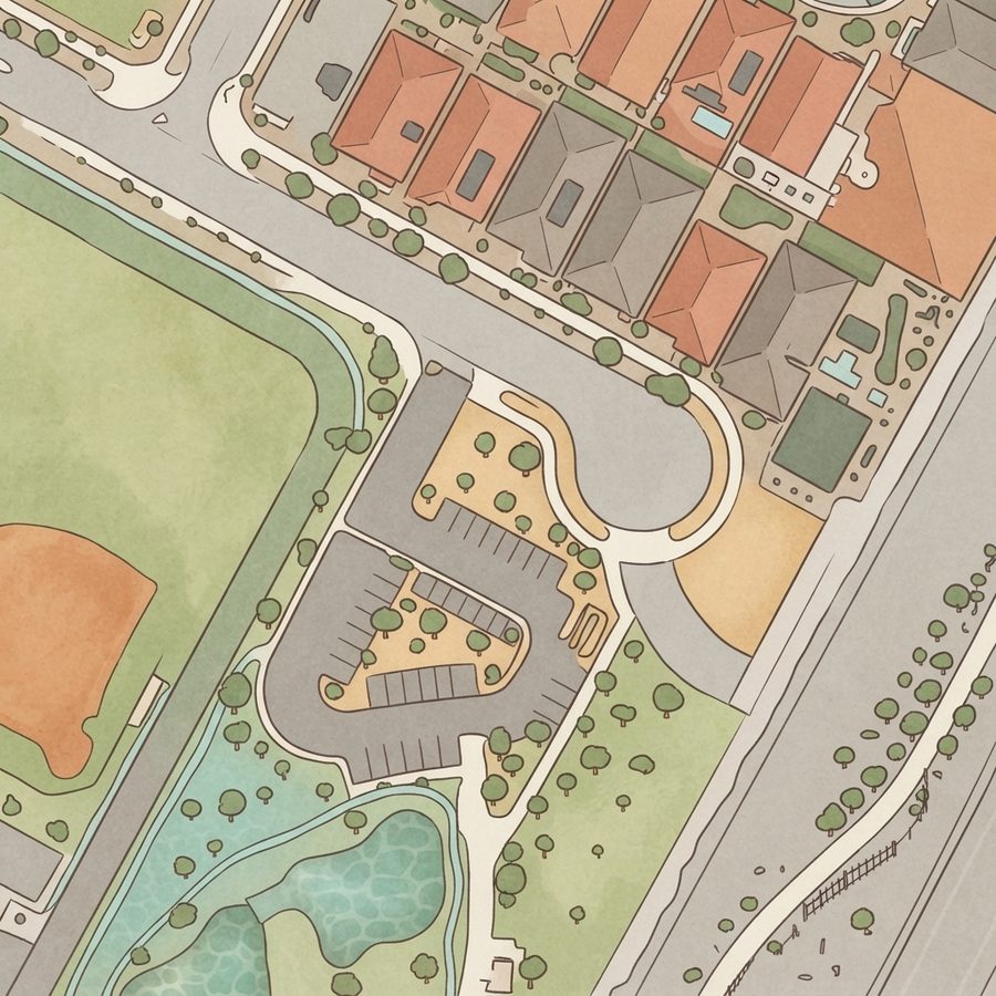 Illustrated map of Desert Pulse Park