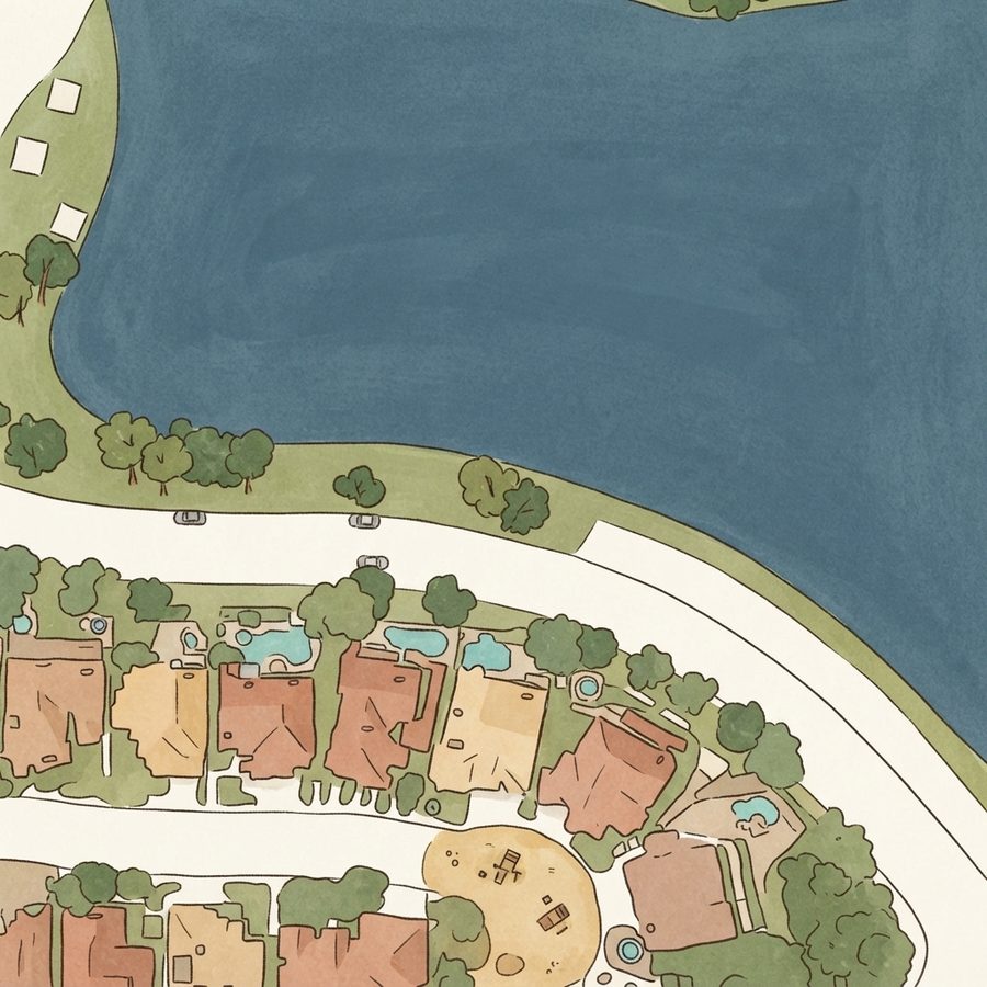Illustrated map of Desert Shores