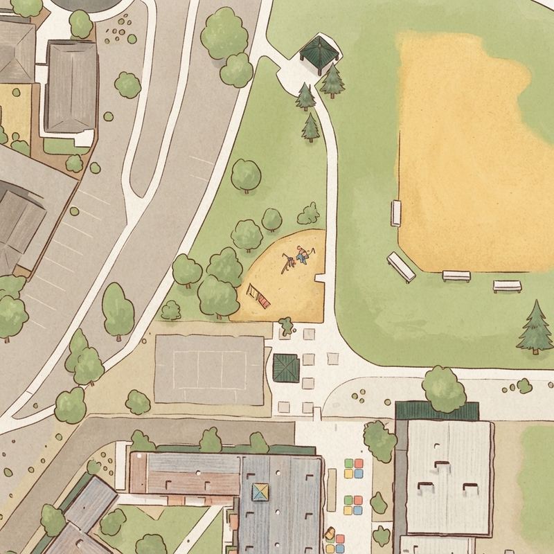 Illustrated map of Desert Thunder School Park