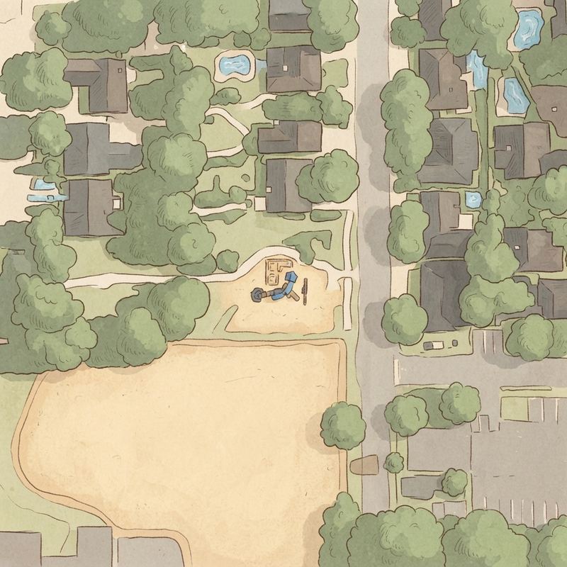 Illustrated map of Dewey Tennant Park