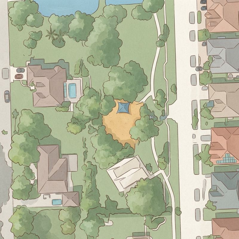 Illustrated map of Diamond Head Park