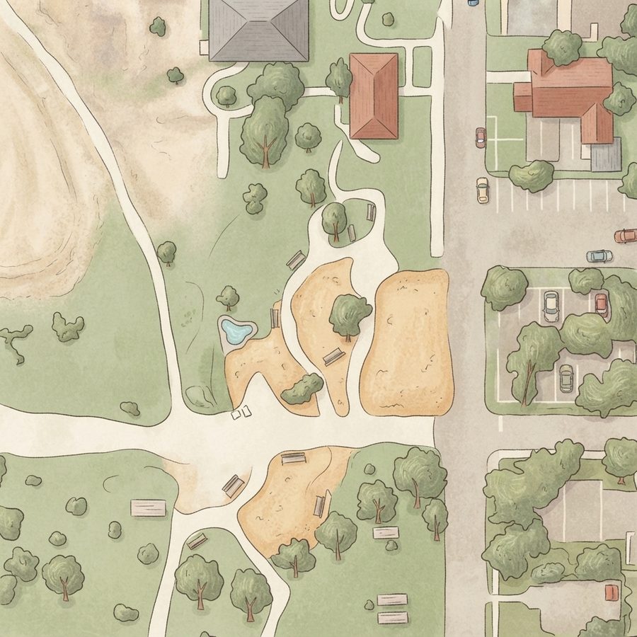 Illustrated map of Dignowity Park