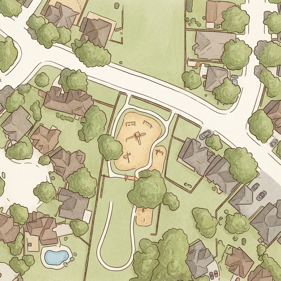 Illustrated map of Dinosaur Park