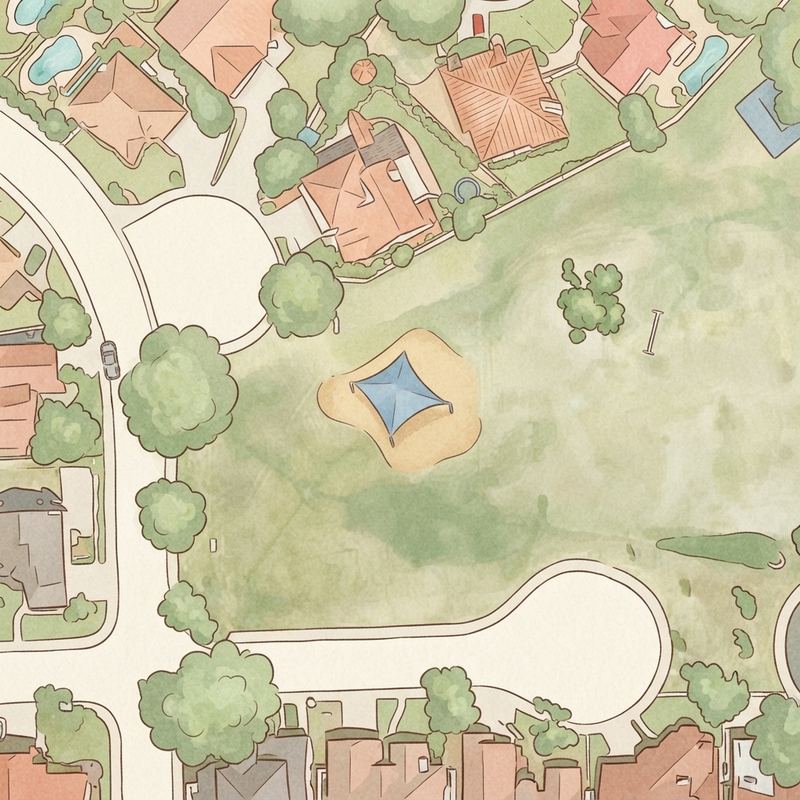 Illustrated map of Discovery Park - Val Vista Lakes