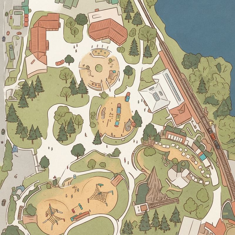 Illustrated map of Disney Animal Kingdom