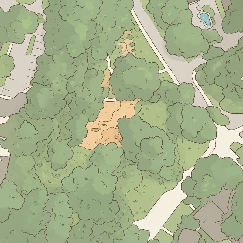 Illustrated map of Dixon Branch Greenbelt Park