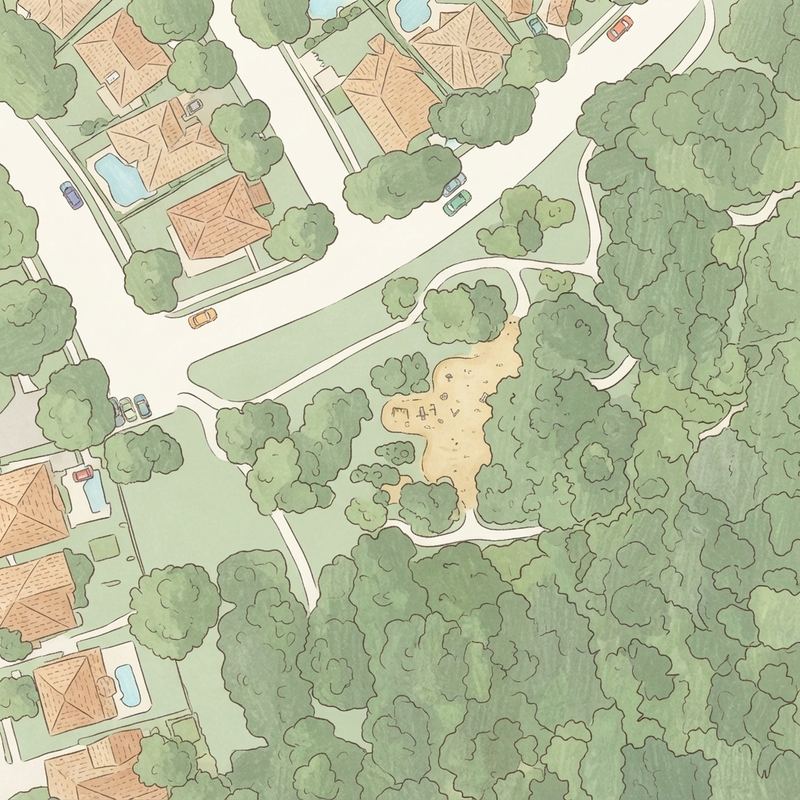 Illustrated map of Dixon W. Holman Park