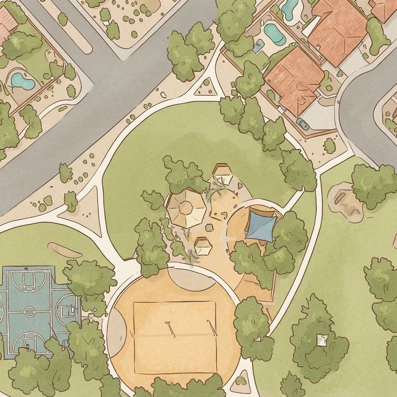 Illustrated map of Dobson Park