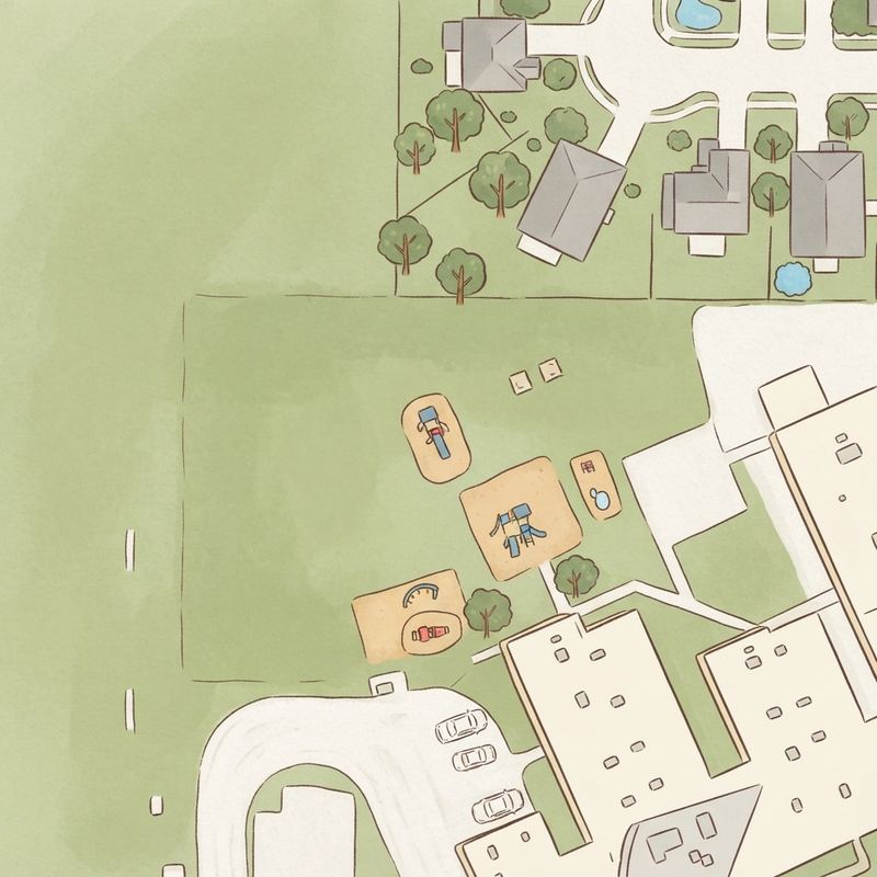 Illustrated map of Dodd Park Cricket Ground