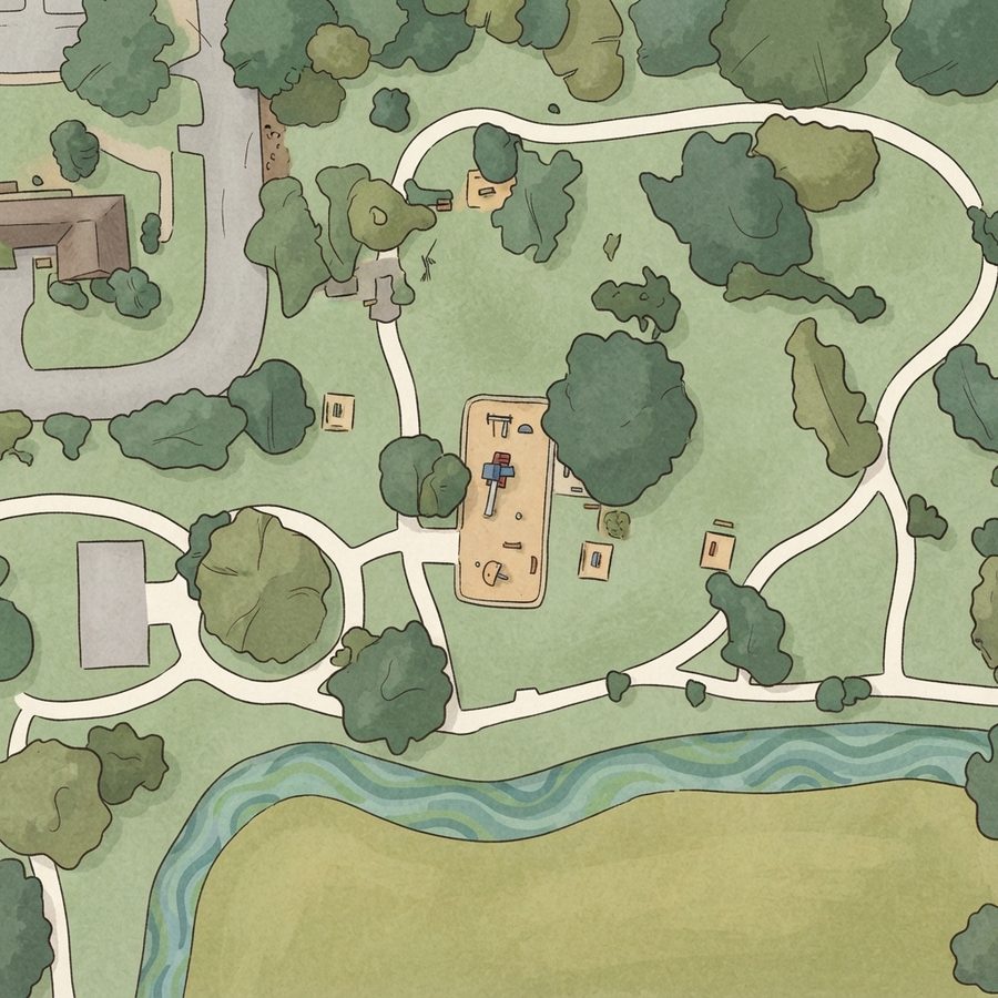 Illustrated map of Dodson Lake Park