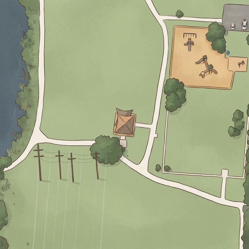 Illustrated map of Dog Park at Oakridge Park