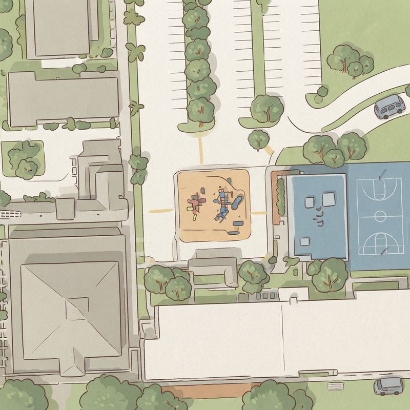 Illustrated map of Dominoes Park