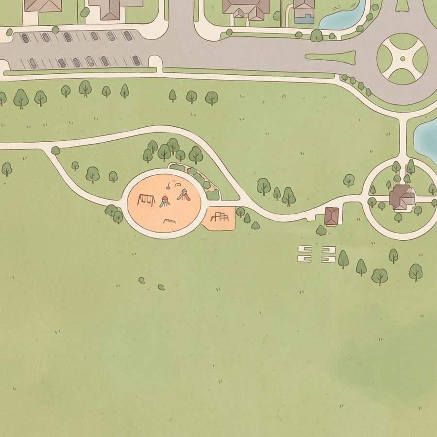 Illustrated map of Donelson Park