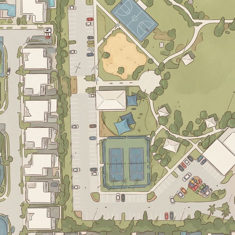 Illustrated map of Doral Glades Park