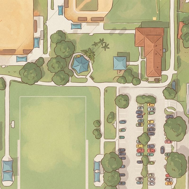 Illustrated map of Doral Meadow Park