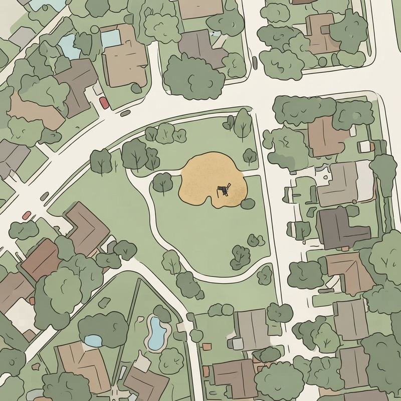 Illustrated map of Dorfman Park