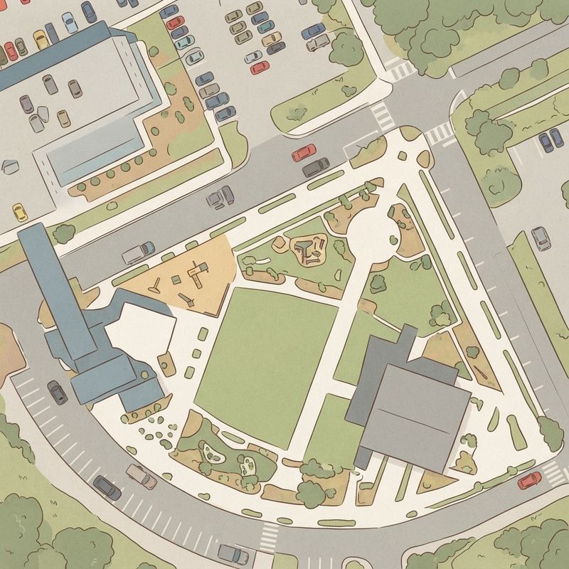 Illustrated map of Douglasville Town Green