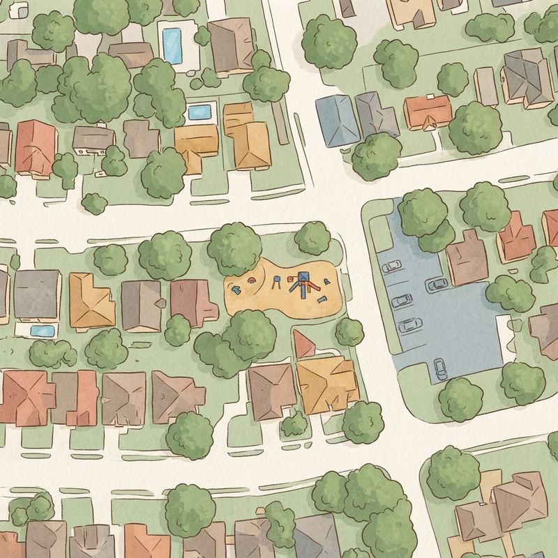 Illustrated map of Dove Crossing Park