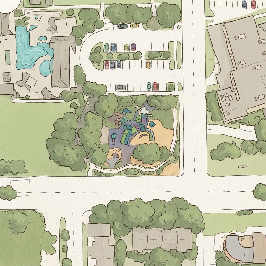 Illustrated map of Dove Park