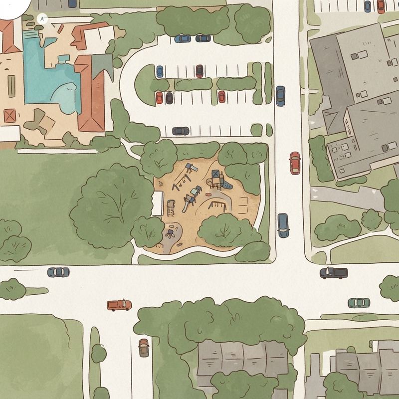 Illustrated map of Dove Park Playground