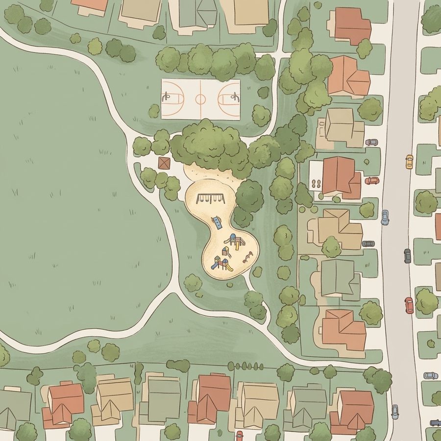 Illustrated map of Dove Ridge Park