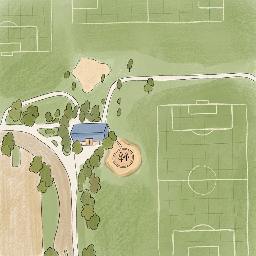 Illustrated map of Dove Valley Regional Park Bike Park