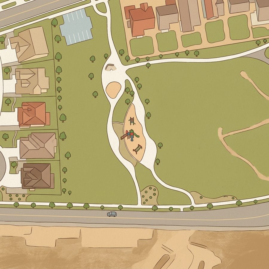 Illustrated map of Dove Village Park