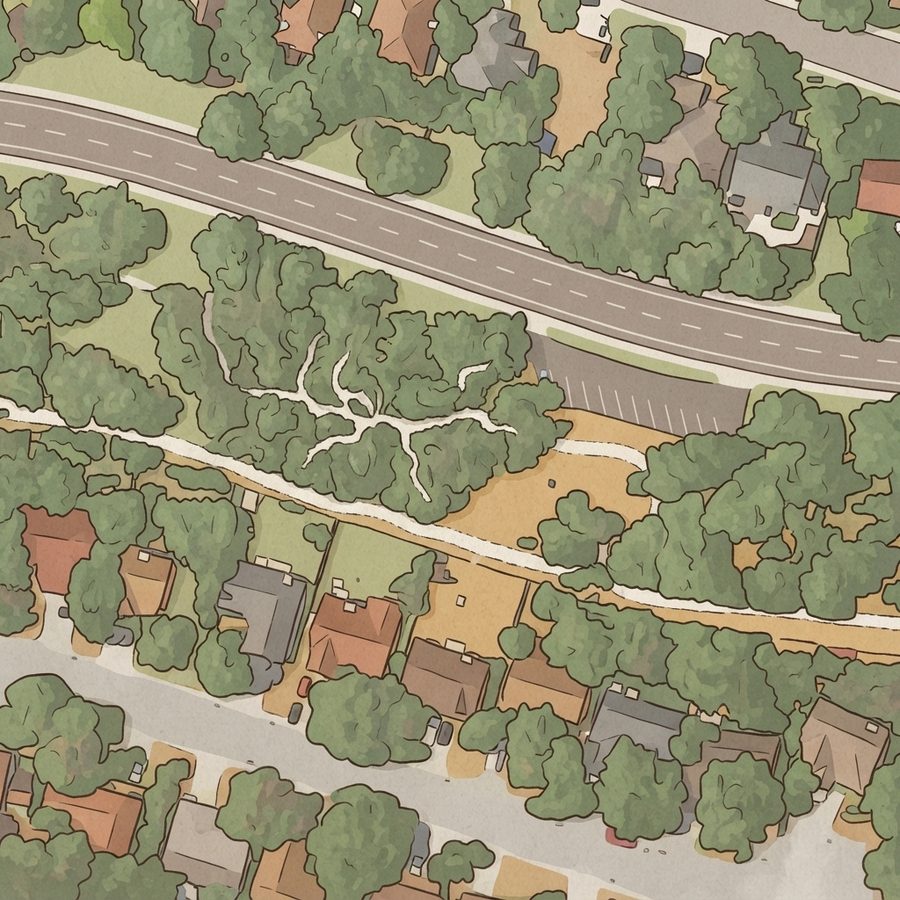Illustrated map of Dover Ridge Nature Park