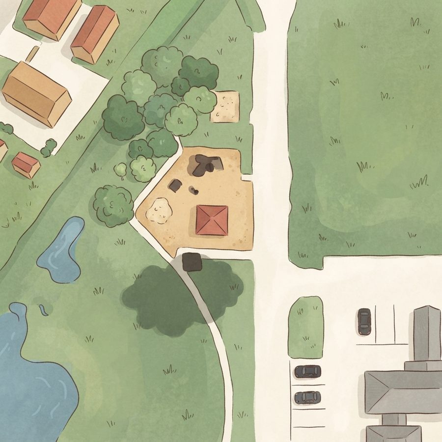 Illustrated map of Dow 1 Park