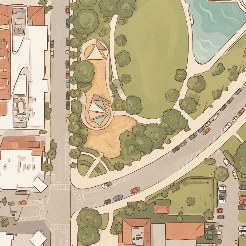 Illustrated map of Downtown Doral Park Playground