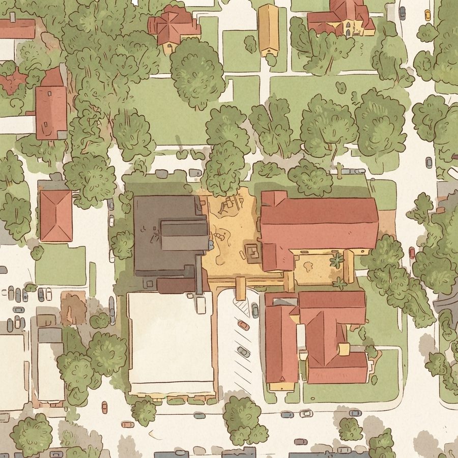 Illustrated map of Downtown Winter Park