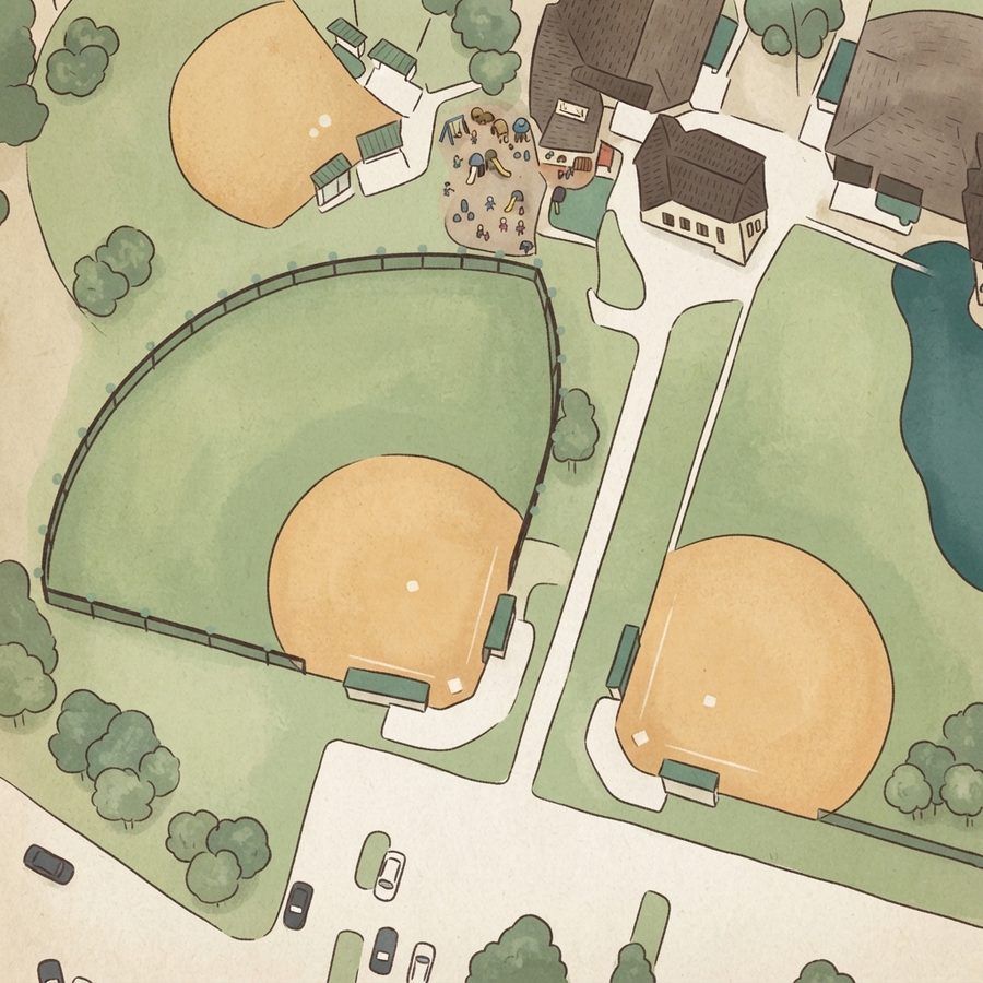 Illustrated map of Drakes Creek Park North - Athletic Complex